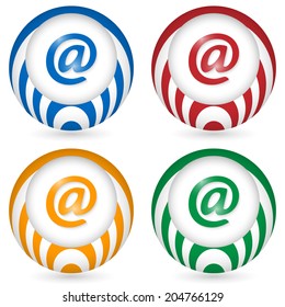 set of four icon with email symbol