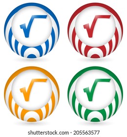 set of four icon with radix symbol