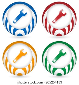 set of four icon with spanner