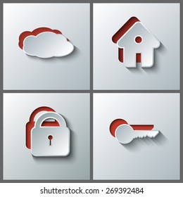 Set of four icons. Eps10 Vector illustration