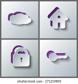 Set of four icons. Eps10 Vector illustration