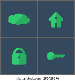 Set of four icons. Eps10 Vector illustration