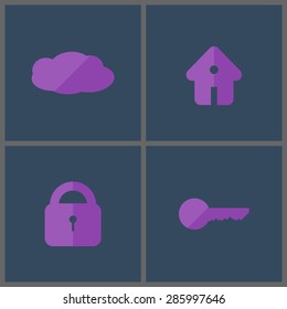 Set of four icons. Eps10 Vector illustration