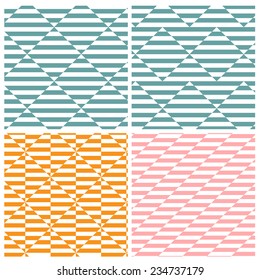Set of four illusion square patterns