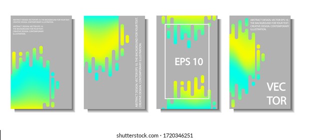 A set of four illustrations. Abstract gradient background from forms. Design for decoration.
Stock vector.