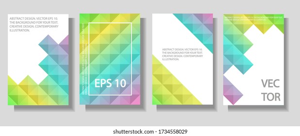 A set of four illustrations. Abstract gradient background from forms. Design for decoration.
Stock vector.