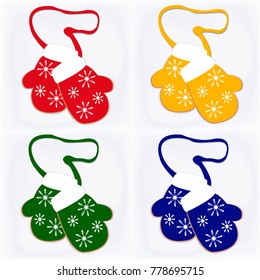 set of four illustrations with Christmas gingerbread cookies