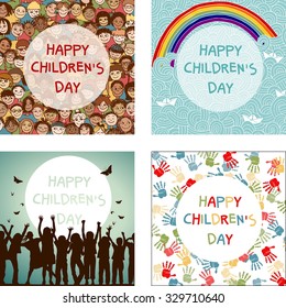 Set of four images for international Children's Day