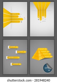 set of four Infographics stripes and arrows designs
