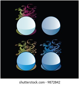 Set Of Four Interesting Organic Eco Buttons Illustration Badge Vector