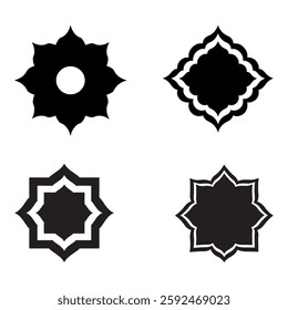 Set of Four Islamic Art Inspired Designs | Geometric, Arabesque, Calligraphy, Mandala Patterns