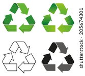 Set of four isolated vector recycle symbol 