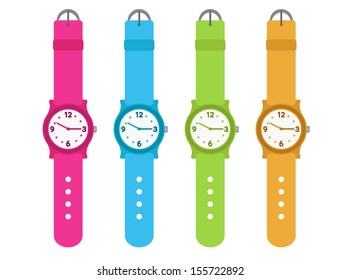 set of four kids watches