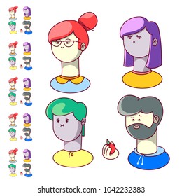 Set of four kinds of characters for web usage