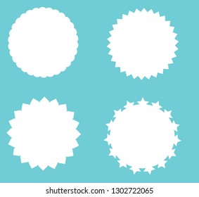 Set of four lacy frames, in blue background.