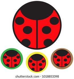 Set of four ladybugs whit different backgrounds. Vector