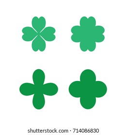 set of four leaf clovers icons- vector illustration