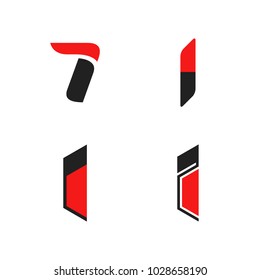 Set of four I letter logos. Isolated on white background. Vector illustration, eps 10.