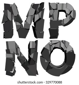 a set of four letters broken
