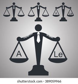set of four libra in accounting theme, vector