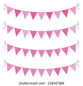 a set of four lines of bunting