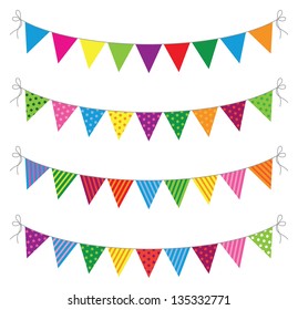 a set of four lines of bunting