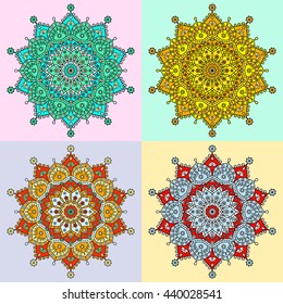 Set of four mandala prints. 