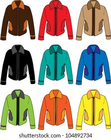 Set of four men's warm training jackets.