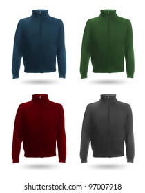 Set of four men's warm training jackets.