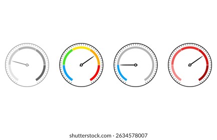 Conjunto de calibre de cuatro metros. Vector Ilustración plana. 