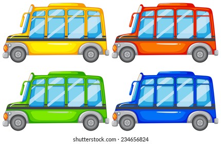 Set Of Four Mini Buses