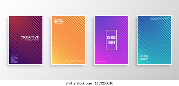 Set of four Minimal covers design. Colorful halftone gradients.modern background template design for web. Cool gradients. Future geometric patterns. Eps10 vector.