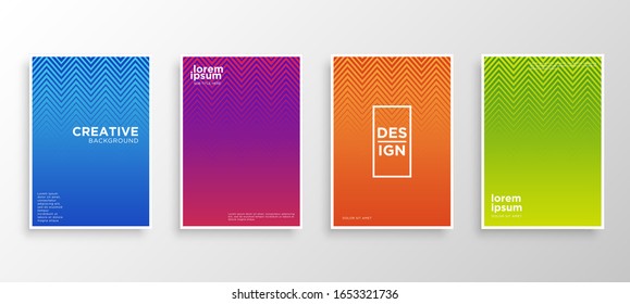Set of four Minimal covers design. Colorful halftone gradients.modern background template design for web. Cool gradients. Future geometric patterns. Eps10 vector.