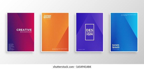 Set of four Minimal covers design. Colorful halftone gradients.modern background template design for web. Cool gradients. Future geometric patterns. Eps10 vector.