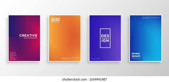 Set of four Minimal covers design. Colorful halftone gradients.modern background template design for web. Cool gradients. Future geometric patterns. Eps10 vector.