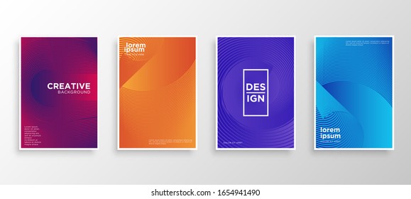 Set of four Minimal covers design. Colorful halftone gradients.modern background template design for web. Cool gradients. Future geometric patterns. Eps10 vector.