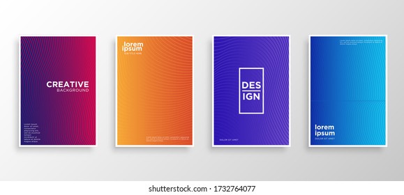 Set of four Minimal covers design. Colorful halftone gradients.modern background template design for web. Cool gradients. Future geometric patterns. Eps10 vector.