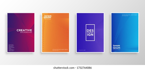 Set of four Minimal covers design. Colorful halftone gradients.modern background template design for web. Cool gradients. Future geometric patterns. Eps10 vector.