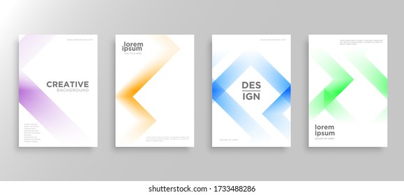 Set of four Minimal covers design. Colorful wavy lines gradients.modern background template design for web. Cool gradients. Future geometric patterns. Eps10 vector.