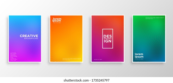 Set of four Minimal covers design. Colorful halftone gradients.modern background template design for web. Cool gradients. Future geometric patterns. Eps10 vector.