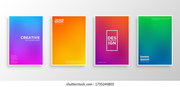 Set of four Minimal covers design. Colorful halftone gradients.modern background template design for web. Cool gradients. Future geometric patterns. Eps10 vector.