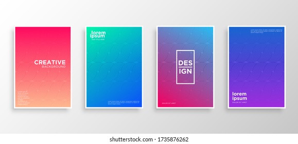 Set of four Minimal covers design. Colorful halftone gradients.modern background template design for web. Cool gradients. Future geometric patterns. Eps10 vector.