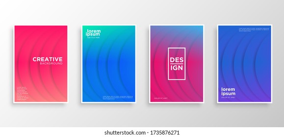 Set of four Minimal covers design. Colorful halftone gradients.modern background template design for web. Cool gradients. Future geometric patterns. Eps10 vector.