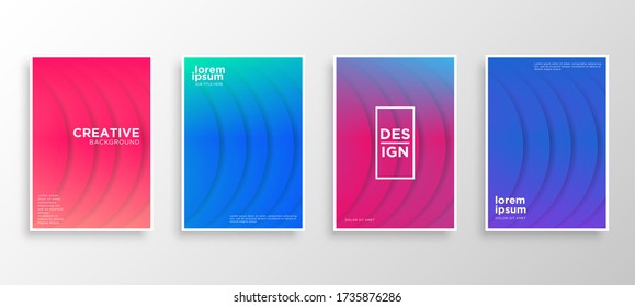 Set of four Minimal covers design. Colorful halftone gradients.modern background template design for web. Cool gradients. Future geometric patterns. Eps10 vector.