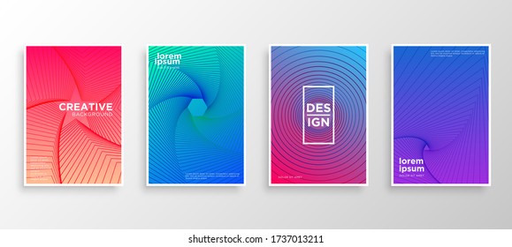 Set of four Minimal covers design. Colorful halftone gradients.modern background template design for web. Cool gradients. Future geometric patterns. Eps10 vector.