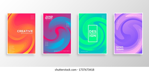 Set of four Minimal covers design. Colorful halftone gradients.modern background template design for web. Cool gradients. Future geometric patterns. Eps10 vector.