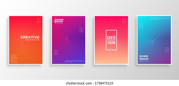 Set of four Minimal covers design. Colorful halftone gradients.modern background template design for web. Cool gradients. Future geometric patterns. Eps10 vector.