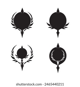 Set of Four Minimalist Logos with Oval Design, Embodying Modernity and Sophistication in Black and White