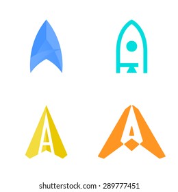 Set of four modern logos.