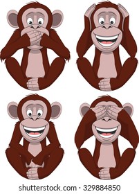 Set of four monkeys